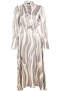 Midi haljina dugih zvonastih rukava u dezenu Tiffany Production