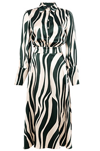 Midi haljina dugih zvonastih rukava u dezenu Tiffany Production