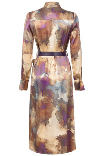 Midi haljina sa prelivenim bojama i V-kragnom na vezivanje Tiffany Production