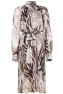 Midi haljina sa visokim okovratnikom i kaišem Tiffany Production