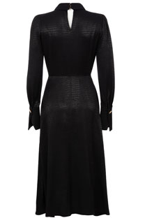 Midi haljina dugih rukava sa kragnom i zlatnim dugmićima Tiffany Production