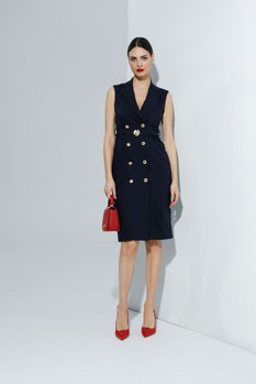 Midi haljina sa dvorednim kopčanjem Tiffany Production