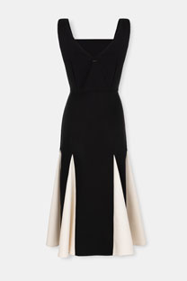 Midi haljina sa širokim bretelama Tiffany Production