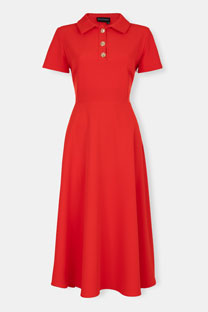 Tiffany Production Midi haljina sa kragnom i dugmićima