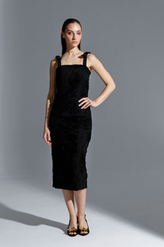 Elegantna midi haljina sa teksturom Tiffany Production