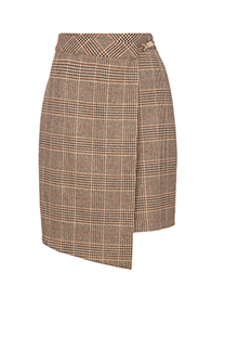 Mini suknja na preklop u karo dezenu Tiffany Production
