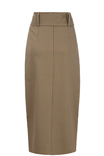 Midi suknja sa kaišem u istoj boji i šlicem Tiffany Production