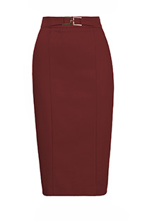 Midi suknja sa ukrasnim pojasom i šlicem Tiffany Production