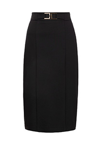 Tiffany Production Midi suknja sa ukrasnim pojasom i šlicem