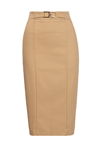 Midi suknja sa ukrasnim pojasom i šlicem Tiffany Production