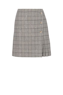 Tiffany Production Mini suknja od kariranog tvida sa ukrasnim dugmićima