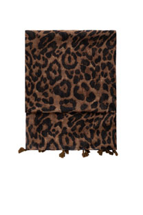 Braon ešarpa sa leopard printom Tiffany Production