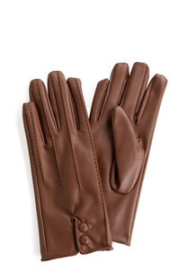 Ženske rukavice od eko kože sa ukrasnim dugmićima Tiffany Production