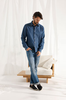 Muška teksas košulja dugih rukava Tiffany Production