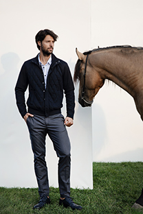 Tiffany Production Muški duks dugih rukava sa visokom kragnom i štepanim detaljem