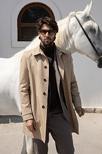 Tiffany Production Elegantni muški mantil sa kragnom