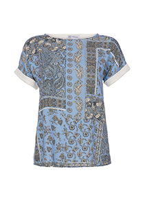 Kontrastna bluza kratkih rukava od viskoze Tiffany Production