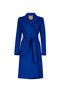 Ženski kaput na preklop sa kaišem i prednjim džepovima Tiffany Production