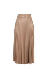 Plisirana midi suknja od eko kože Tiffany Production