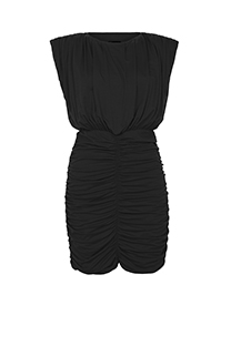 Kratka drapirana haljina sa naglašenim ramenima Tiffany Production