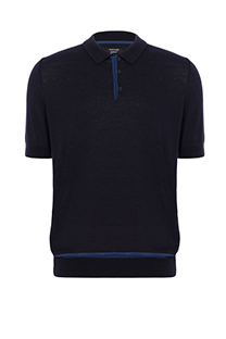 Tiffany Production Muški džemper kratkih rukava  sa kragnom i naglašenim kontrasnim umetkom