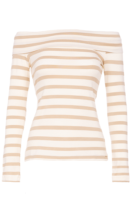 Tiffany Production Prugasta majica otkrivenih ramena