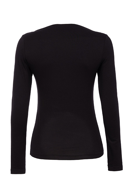 Majica dugih rukava od viskoze i elastina sa cvetnim detaljem Tiffany Production