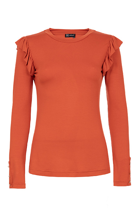 Majica dugih rukava sa okruglim izrezom i karnerima na rukavima Tiffany Production