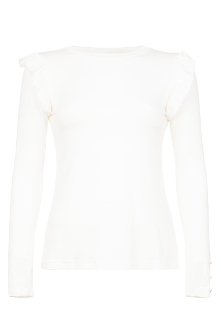 Tiffany Production Majica dugih rukava sa okruglim izrezom i karnerima na rukavima