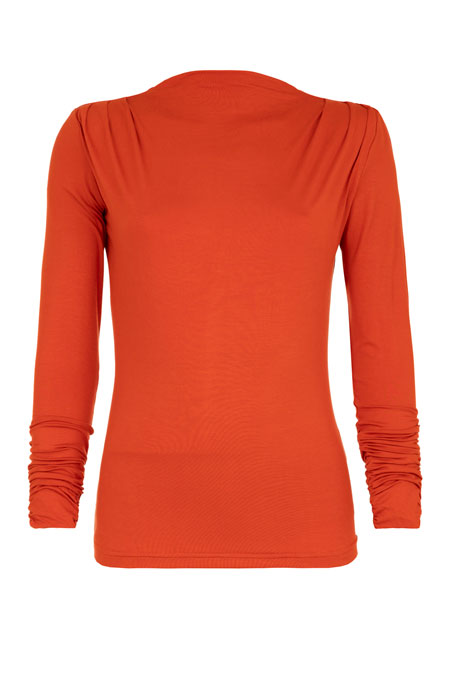 Tiffany Production Ženska majica dugih rukava sa nabranim detaljima i visokom kragnom