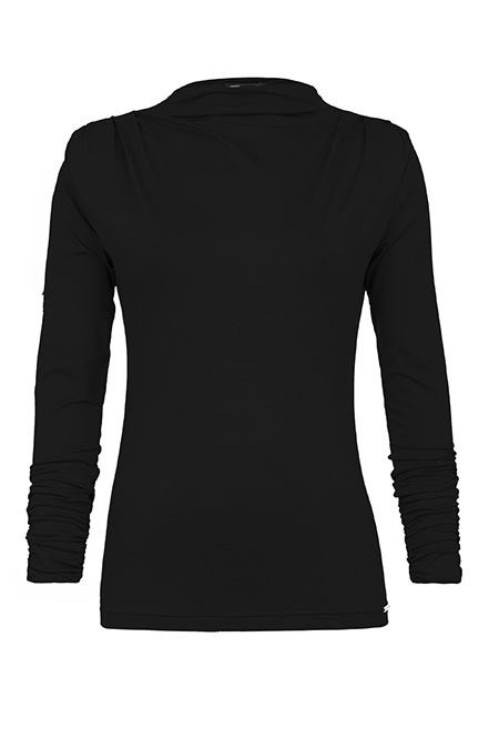 Tiffany Production Ženska majica dugih rukava sa nabranim detaljima i visokom kragnom