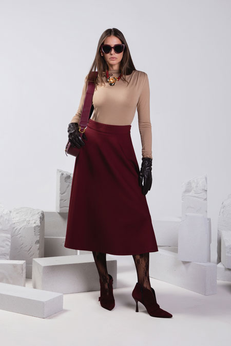 Ženska majica dugih rukava sa nabranim detaljima i visokom kragnom Tiffany Production