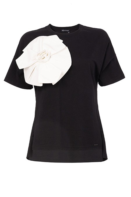 Ženska majica sa kontrastnim cvetom Tiffany Production