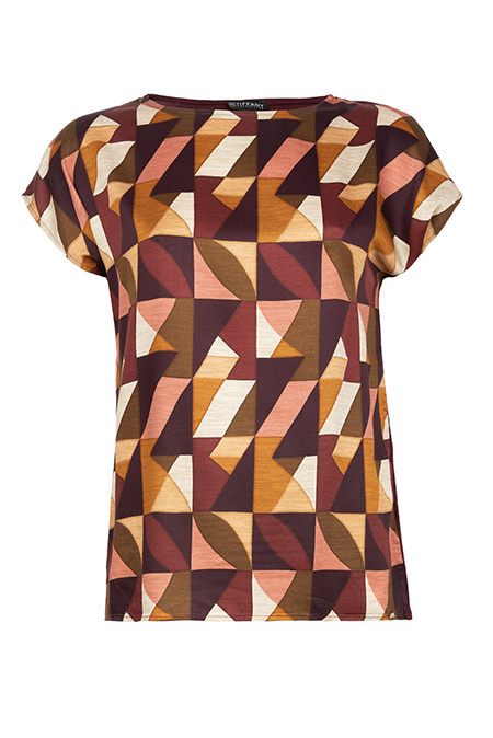 Tiffany Production Ženska majica kratkih rukava sa dezenom i okruglim izrezom