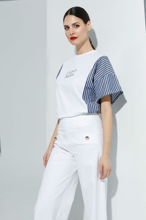 Majica sa prugama i natpisom “Ciao Bella” Tiffany Production