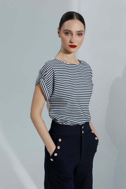 Prugasta majica opuštenog kroja Tiffany Production