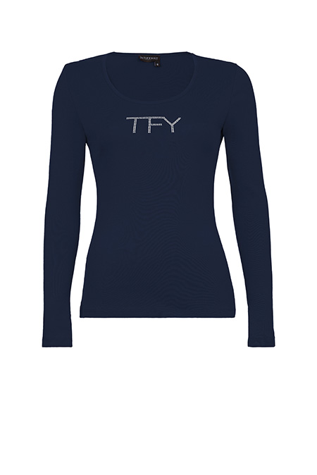 Bazna ženska majica sa cirkonima i dugim rukavima Tiffany Production