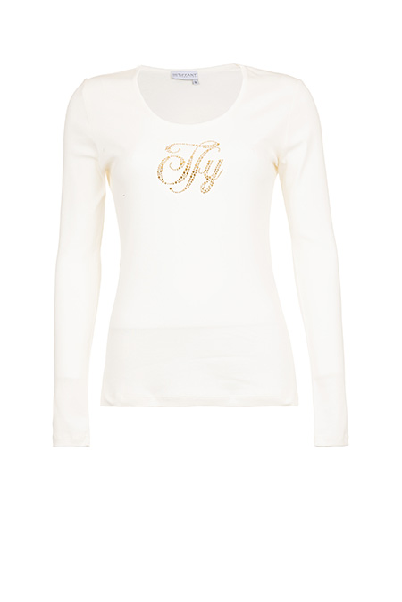 Bazna ženska majica sa istaknutim cirkonima i dugim rukavima Tiffany Production