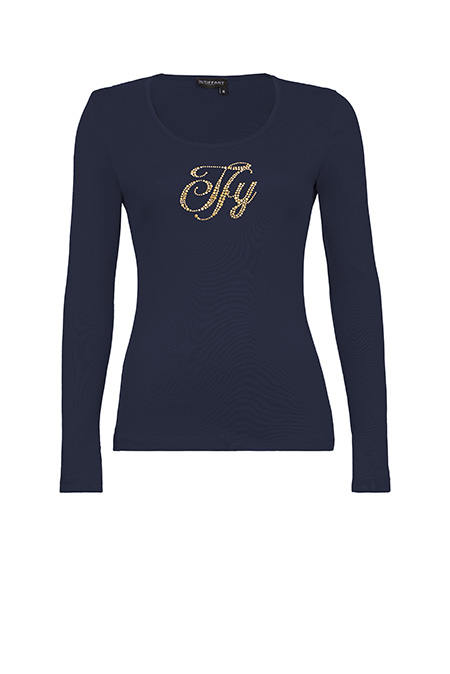 Bazna ženska majica sa istaknutim cirkonima i dugim rukavima Tiffany Production