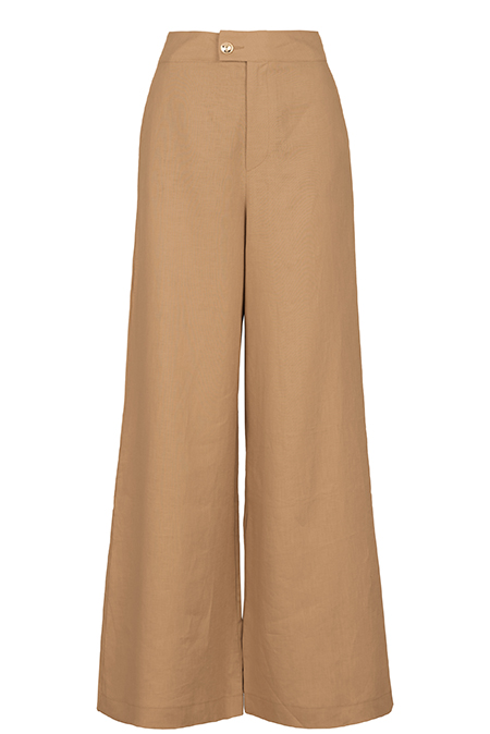 Tiffany Production Ženske pantalone širokih nogavica od 100% lana