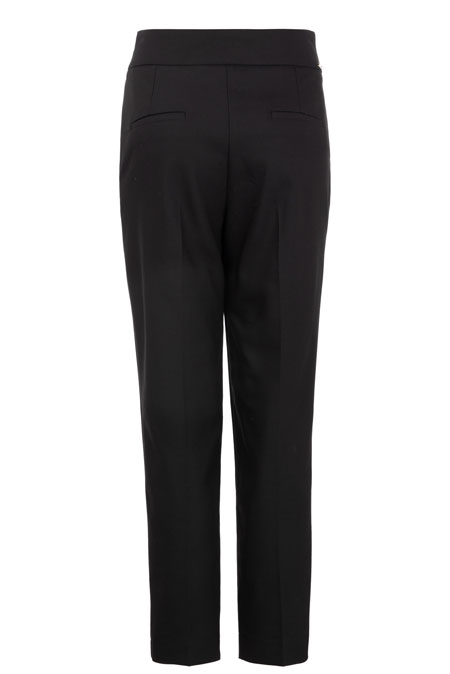 Ženske pantalone jednobojne sa džepovima i ukrasnim pojasom Tiffany Production