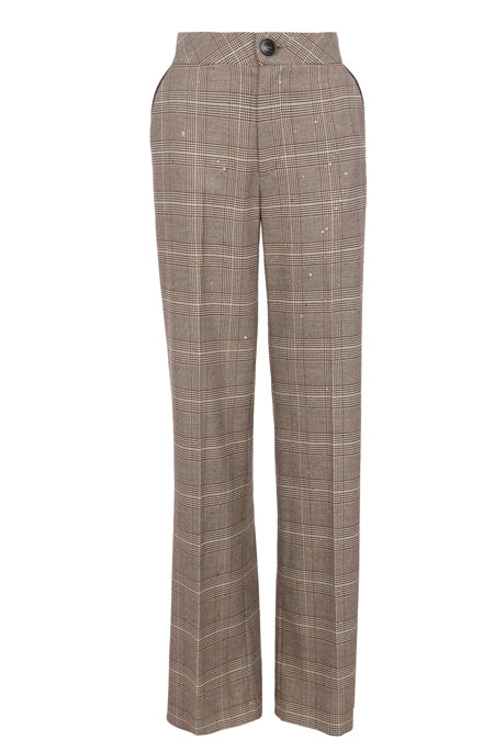 Tiffany Production Zvonaste pantalone od kariranog tvida 