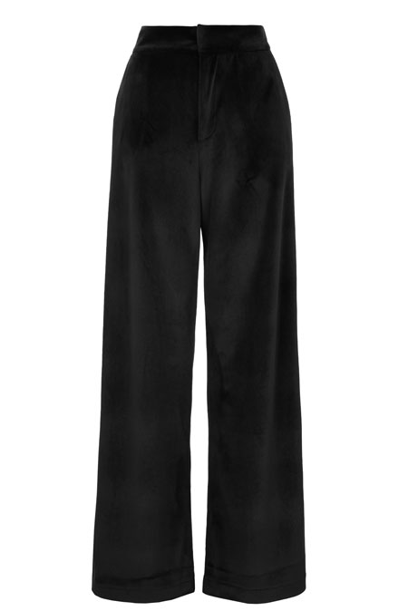 Plišane pantalone širokih nogavica sa džepovima Tiffany Production