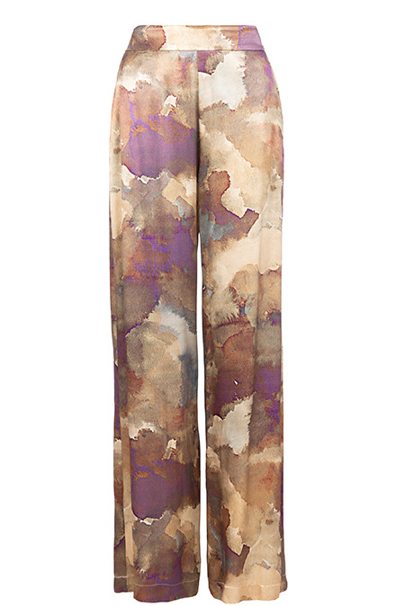 Ženske pantalone širokih nogavica u dezenu sa prelivenim bojama Tiffany Production