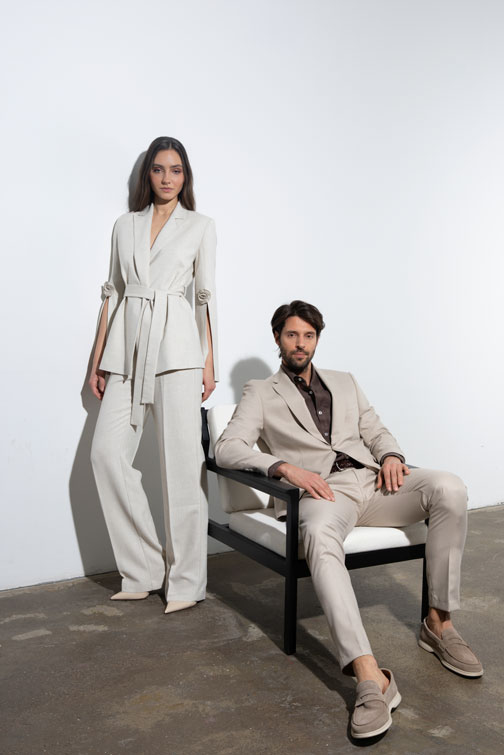 Tiffany Production Elegantne pantalone sa lameom