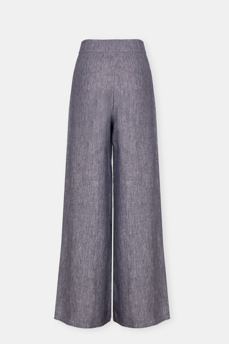 Lanene pantalone širokog kroja Tiffany Production