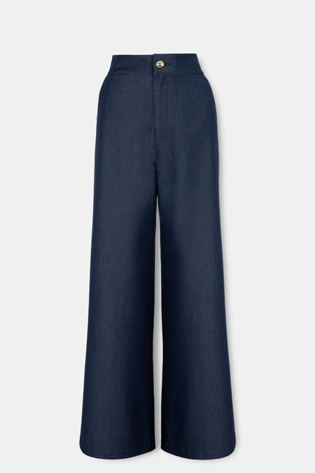 Teget pantalone širokih nogavica Tiffany Production