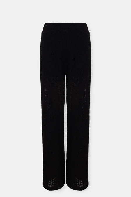 Pamučne pantalone širokog kroja sa teksturom Tiffany Production