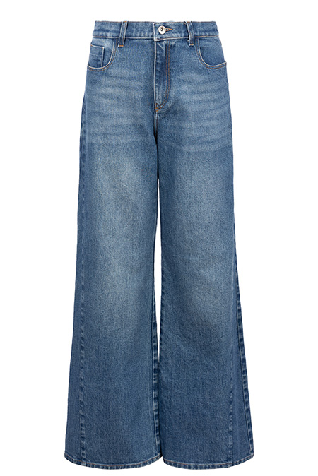 Ženske farmerke širokih nogavica sa kontrastnim umetkom Tiffany Production