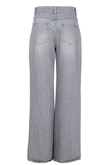 Sive ženske farmerke širokih nogavica sa džepovima Tiffany Production